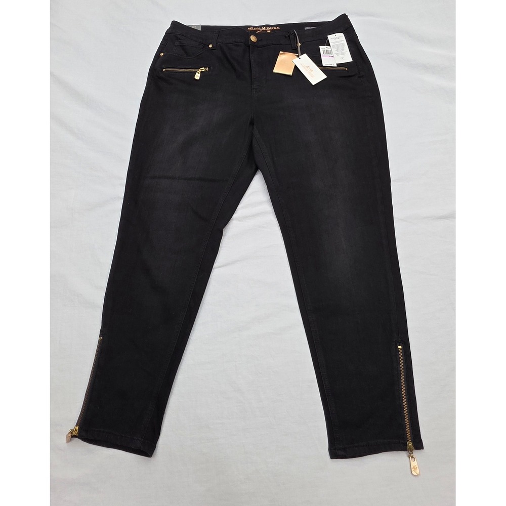 Melissa McCarthy Seven7 Women‎ Size 22W Black Pencil Ankle Stretch Denim Jeans